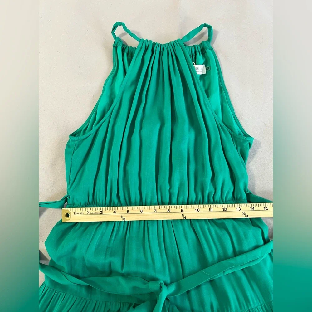 Bluivy‎ Halter Maxi Dress Green Layered NWT Women’s Medium